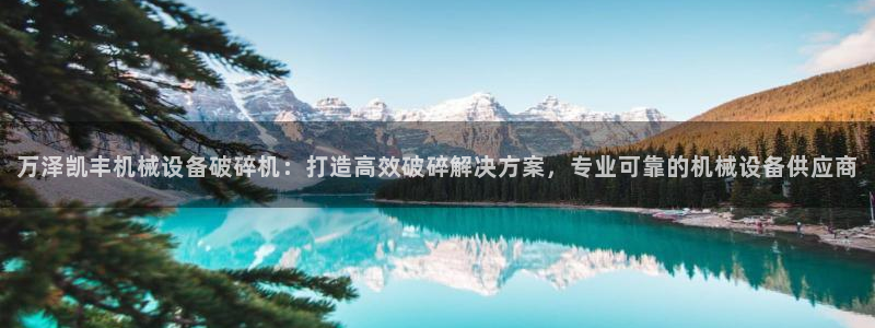 金年会vip888：万泽凯丰机械设备破碎机：打造高效破碎解决方案，专业可靠的机械设备供应商