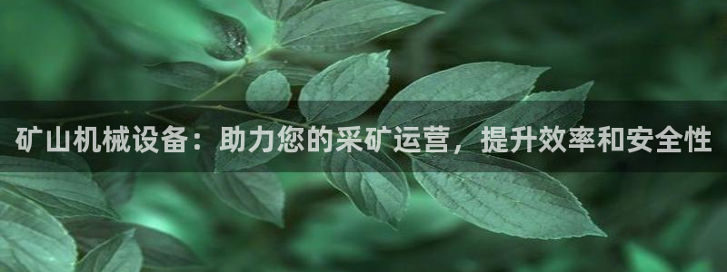 金年会网登录平台入口：矿山机械设备：助力您的采矿运营，提升效率和安全性