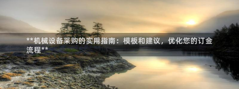 金年会信誉第一 百家号：**机械设备采购的实用指南：模板和建议，优化您的订金
流程**