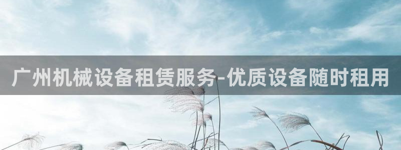 金年会体育官网app：广州机械设备租赁服务-优质设备随时租用