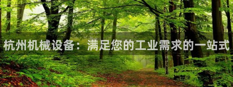 金年会官方app下载：杭州机械设备：满足您的工业需求的一站式