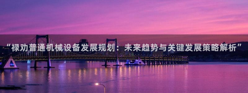 金年会金字招牌诚信经营：“禄劝普通机械设备发展规划：未来趋势与关键发展策略解析”