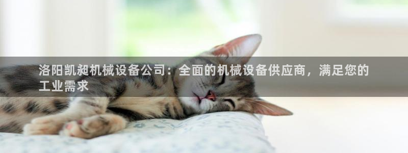 金年会手机版：洛阳凯昶机械设备公司：全面的机械设备供应商，满足您的
工业需求