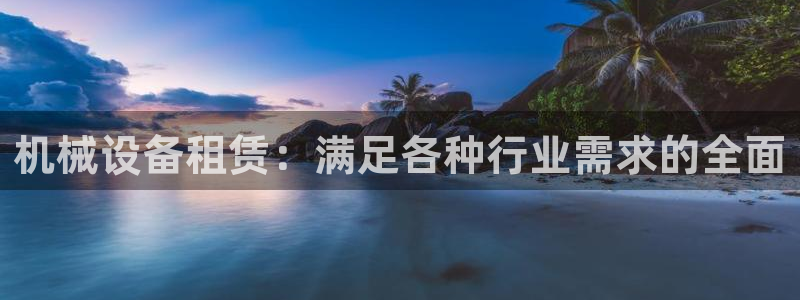 金年会官方网站登录网址：机械设备租赁：满足各种行业需求的全面